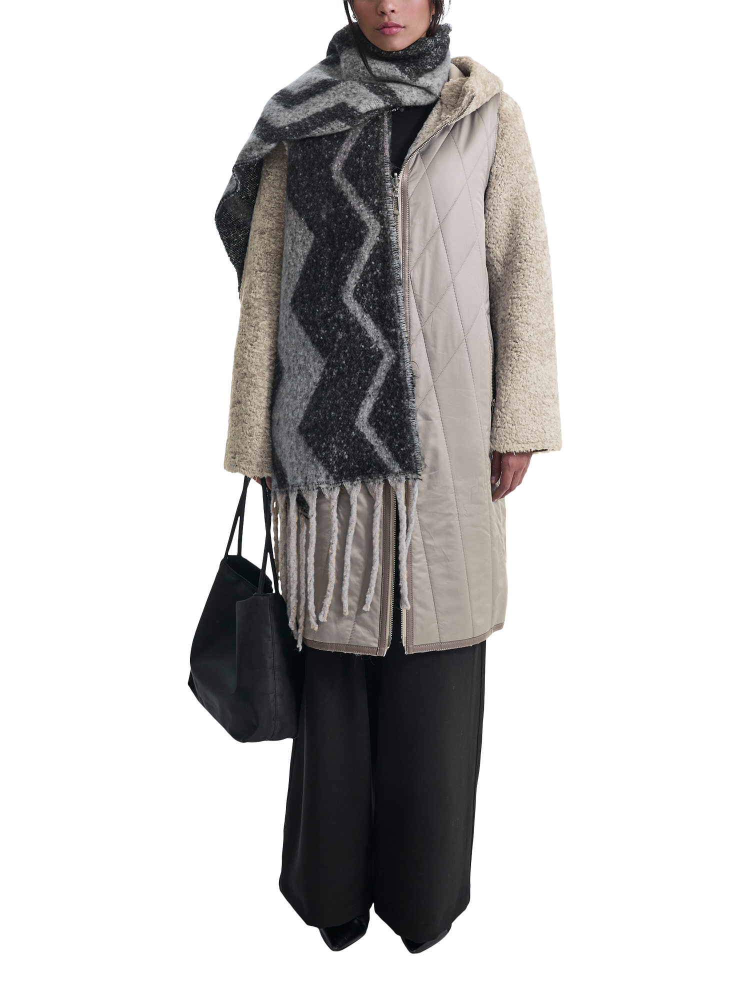 Product image 5 of 6, which shows James Lakeland Diamond Pattern Coat, Beige, 8