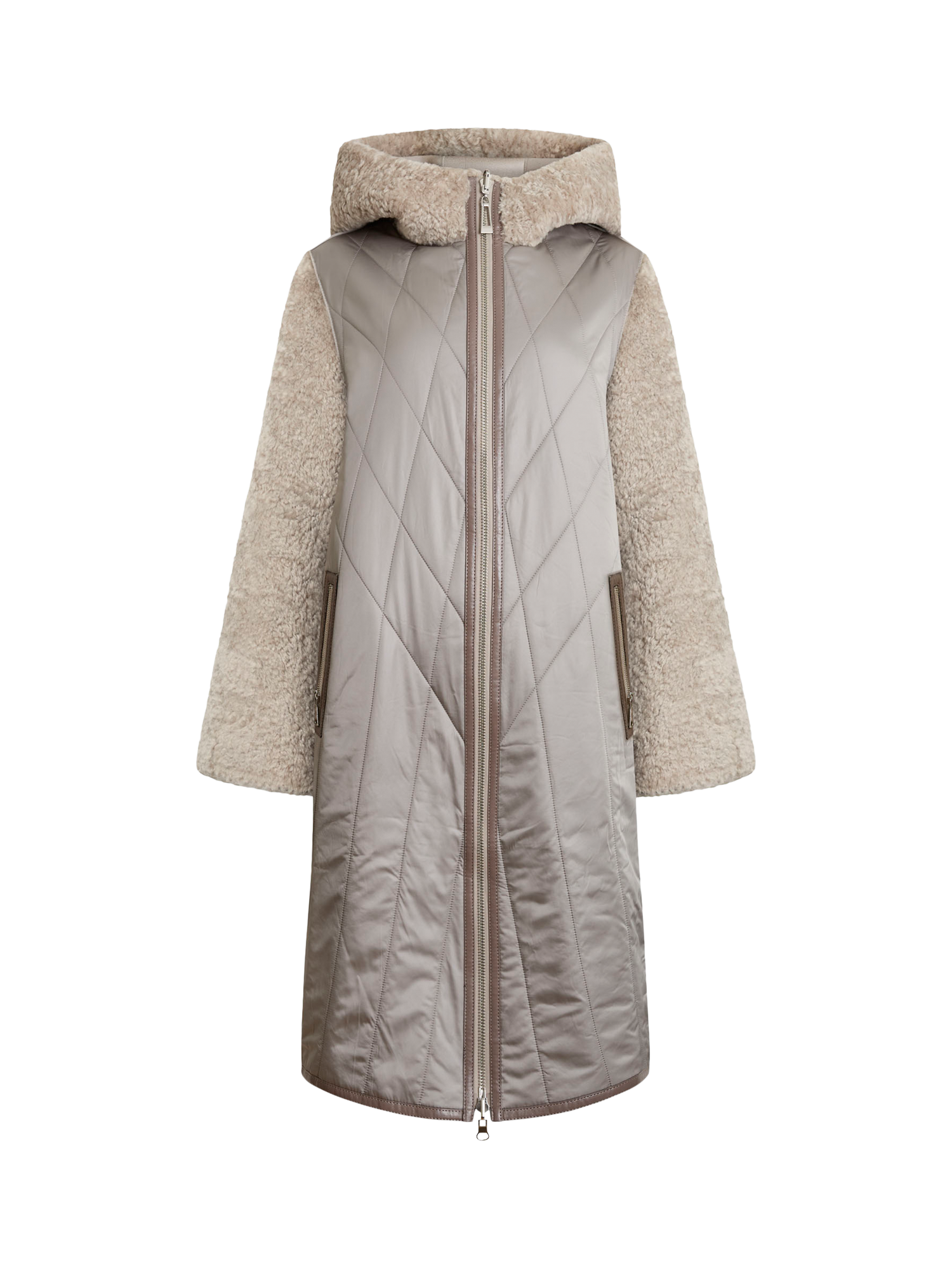 Product image 6 of 6, which shows James Lakeland Diamond Pattern Coat, Beige, 8