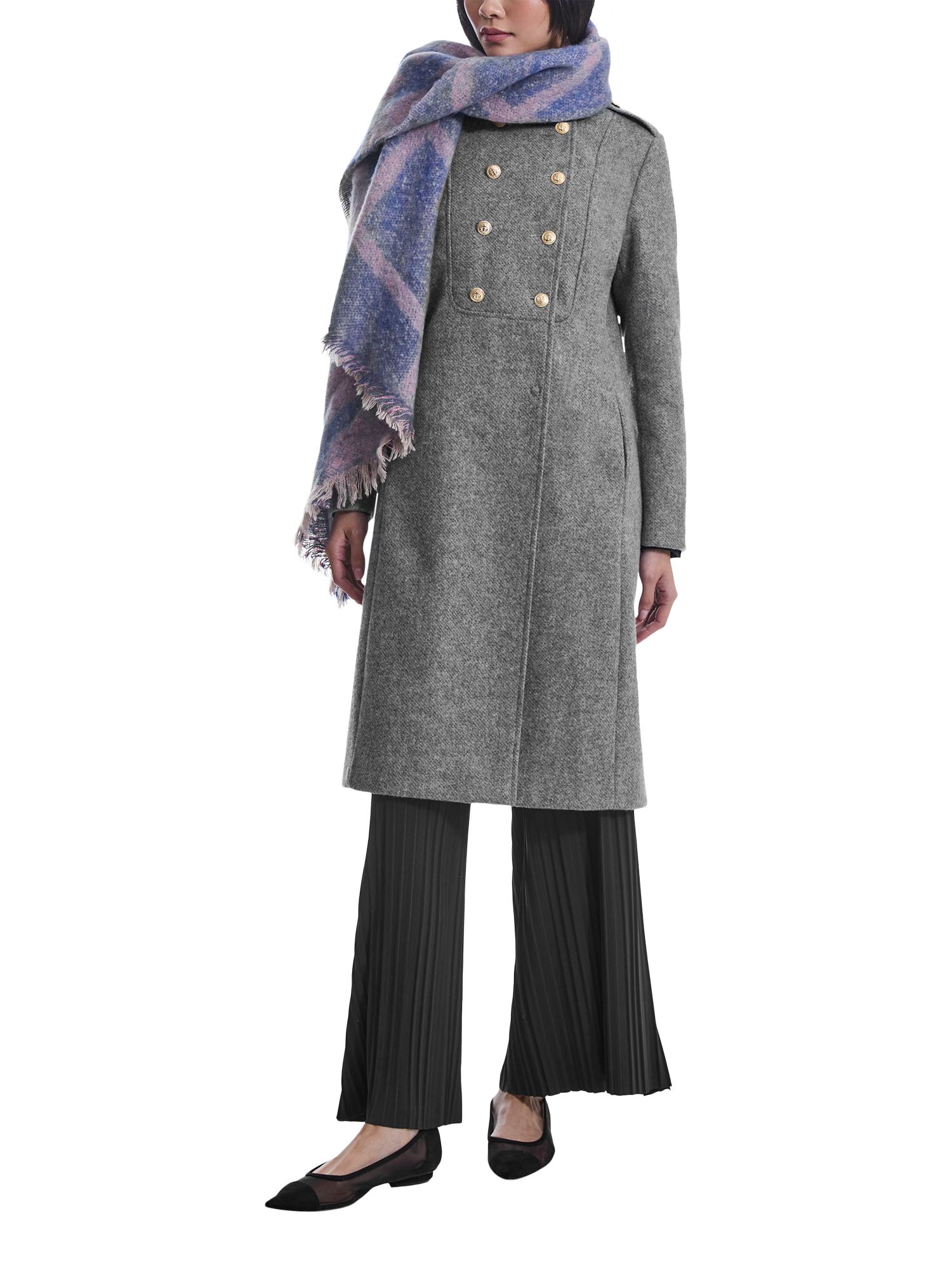 Product image 5 of 6, which shows James Lakeland Military Coat, Grey, 8