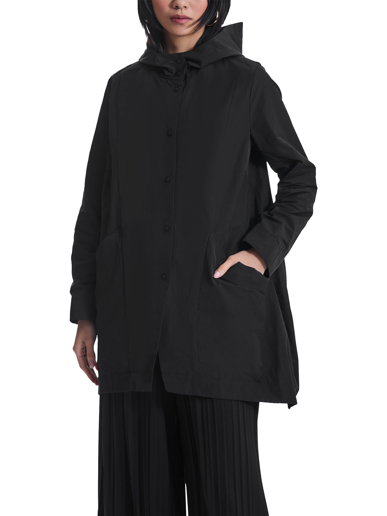 Plain black raincoat clearance