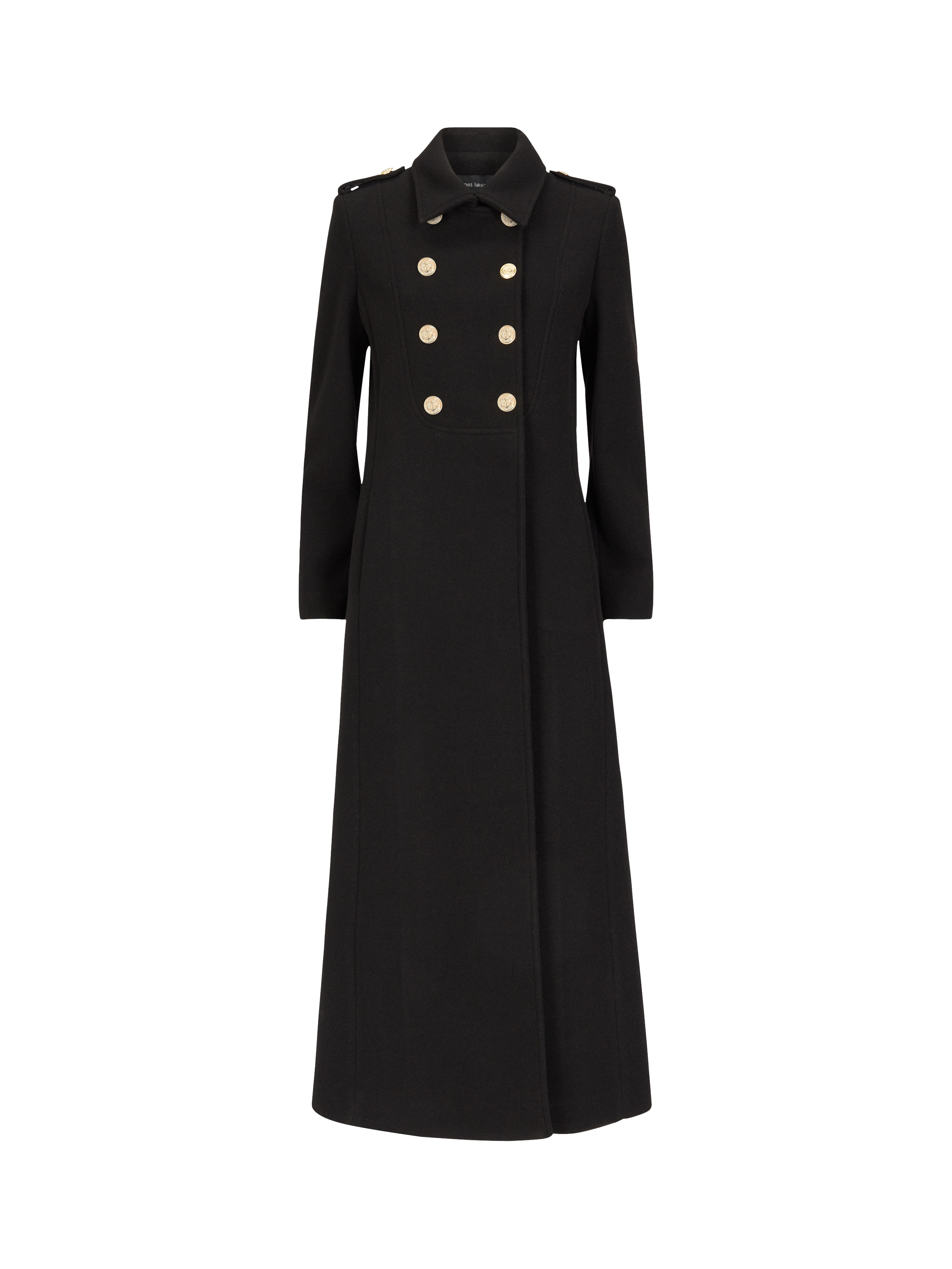 Product image 4 of 5, which shows James Lakeland Military Long Coat, Black, 8
