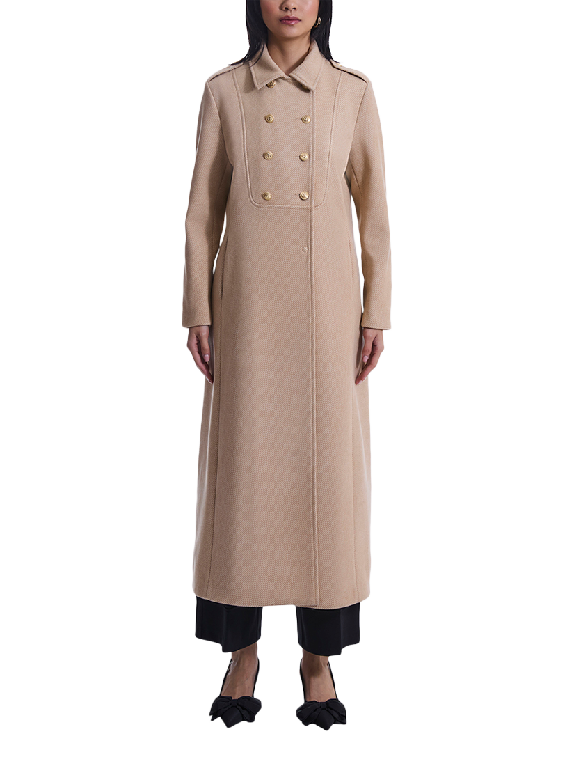 Product image 1 of 5, which shows James Lakeland Military Long Coat, Camel, 8