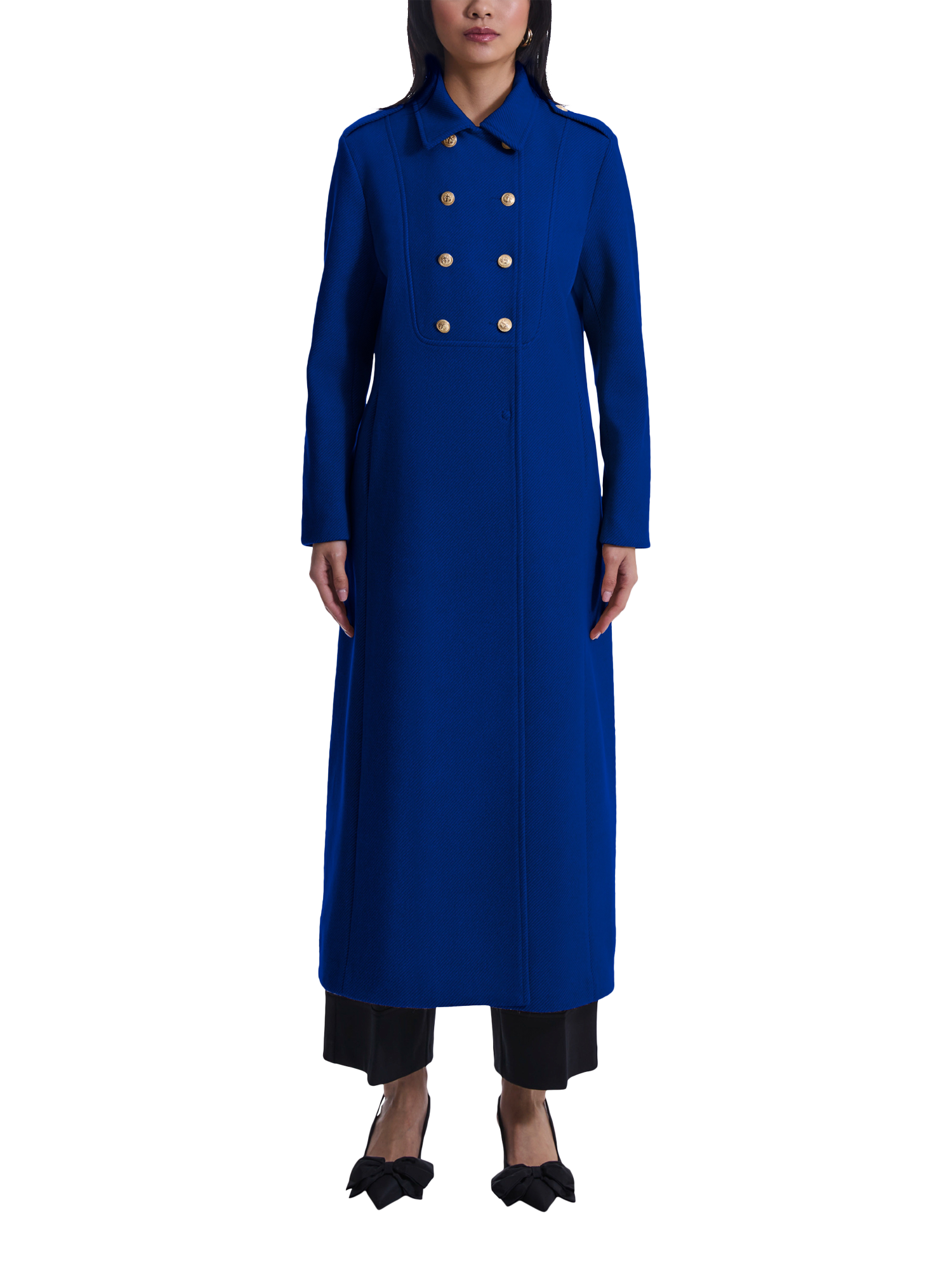 Product image 1 of 4, which shows James Lakeland Military Long Coat, Royal, 8