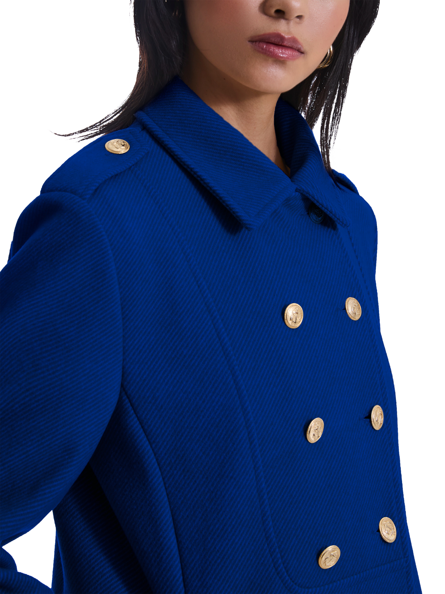 Product image 3 of 4, which shows James Lakeland Military Long Coat, Royal, 8