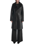 James Lakeland Reversible Faux Leather Fur Coat, Black