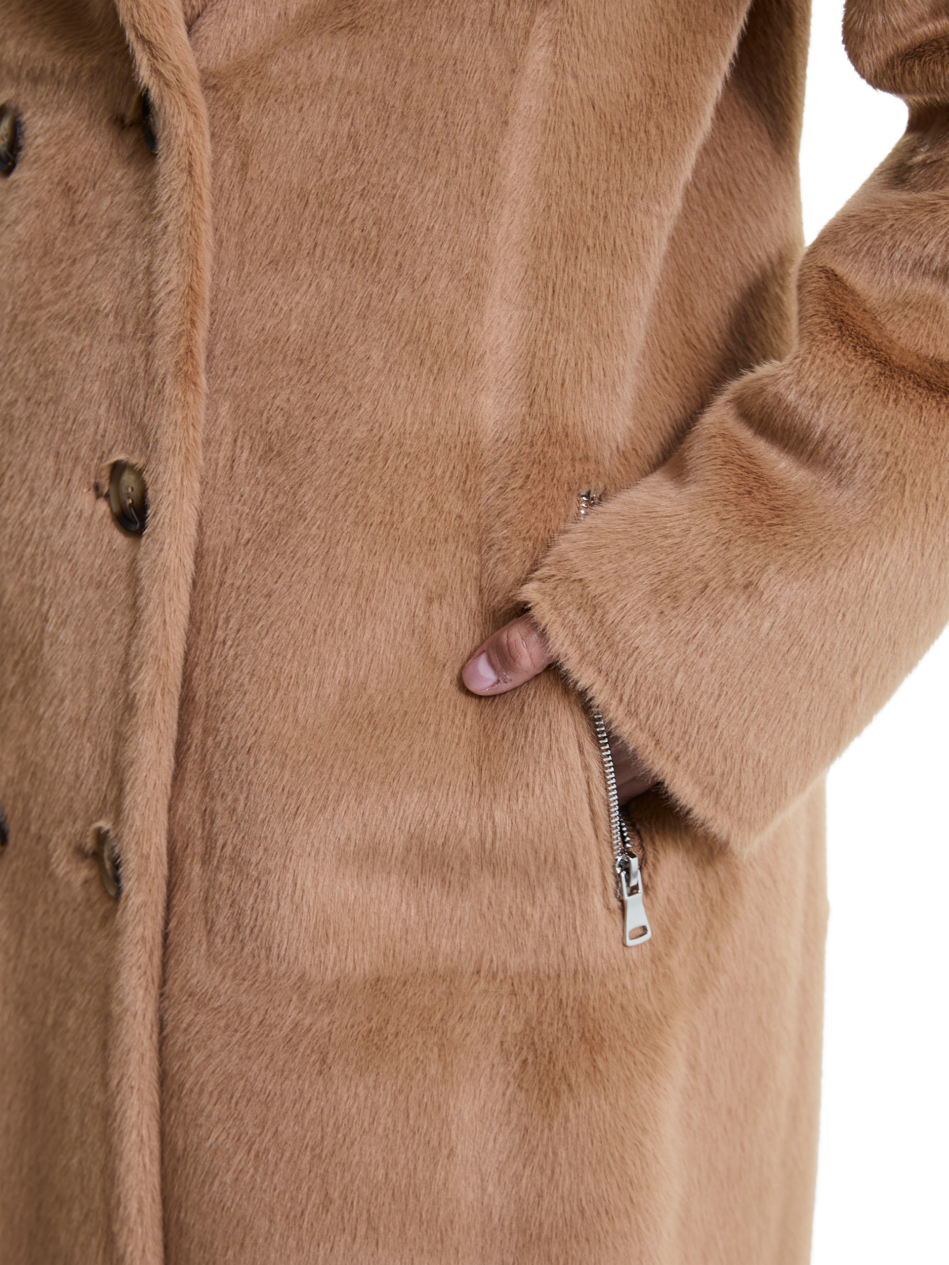 Product image 5 of 6, which shows James Lakeland Reversible Faux Leather Fur Coat, Brown, 8