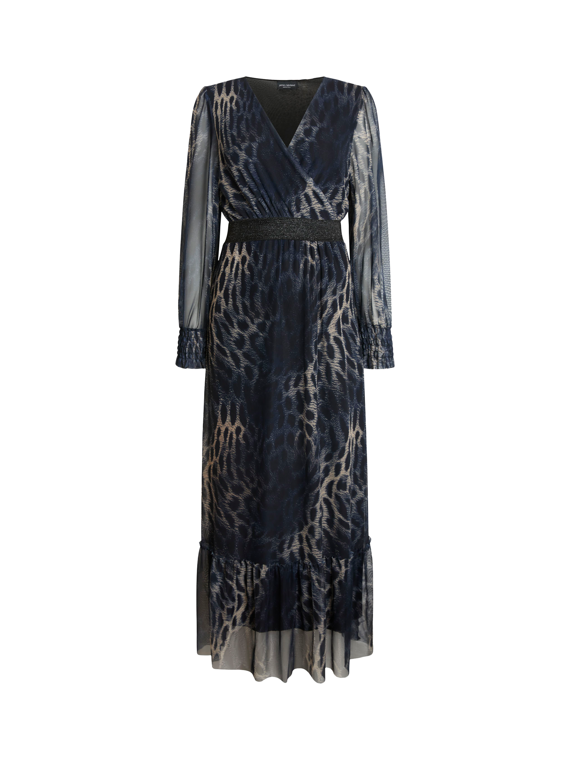 Product image 6 of 6, which shows James Lakeland Leopard Print Tulle Maxi Dress, Navy, 8
