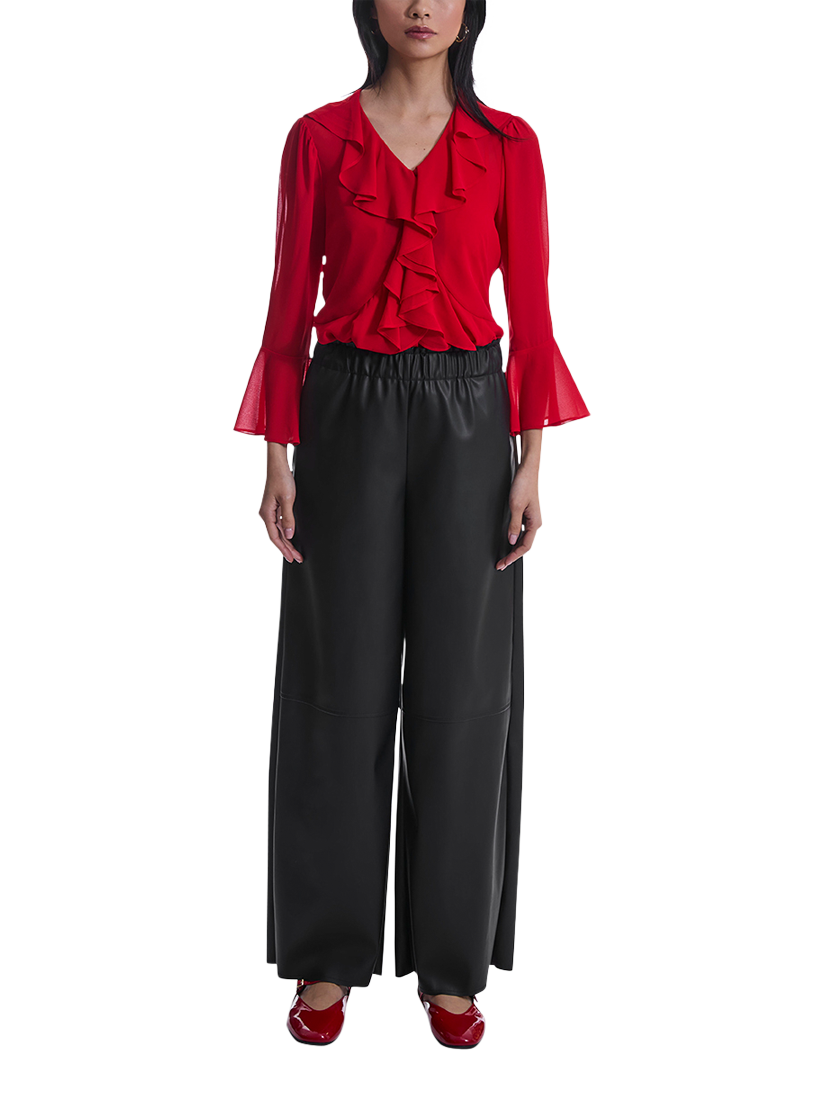 Product image 1 of 6, which shows James Lakeland Faux Leather Trousers, Black, 8