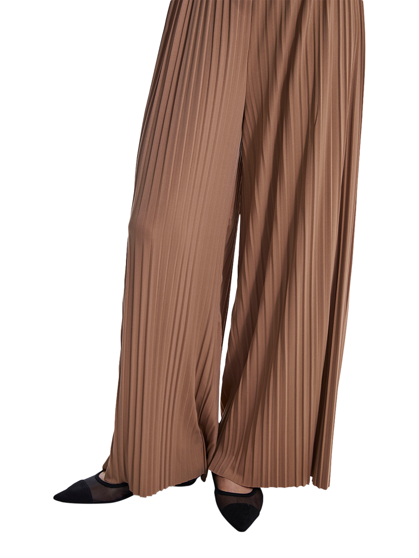 Product image 5 of 7, which shows James Lakeland Pleated Palazzo Trousers, Camel, 8