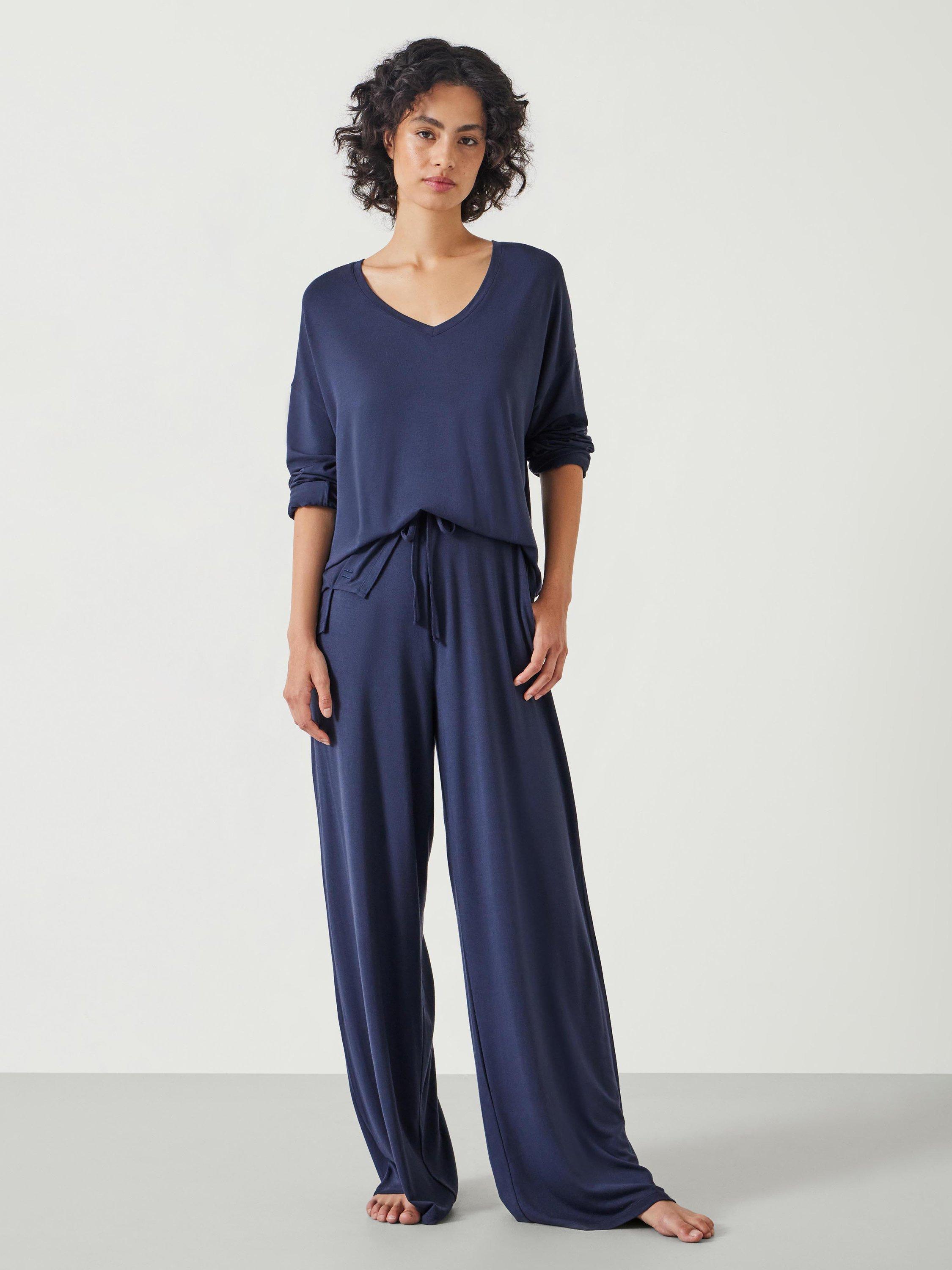 Product image 1 of 6, which shows HUSH Nox Jersey Pyjama Set, Navy, XXS