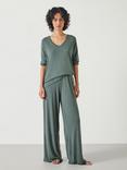 HUSH Nox Jersey Pyjama Set, Sage Green