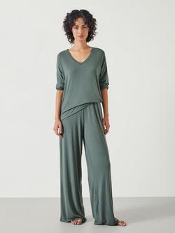 HUSH Nox Jersey Pyjama Set containing TENCEL™ Modal, Sage Green