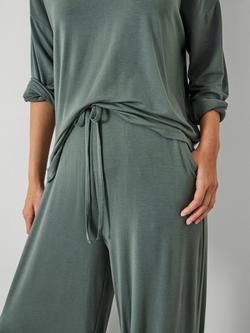 HUSH Nox Jersey Pyjama Set containing TENCEL™ Modal - view 2, Sage Green