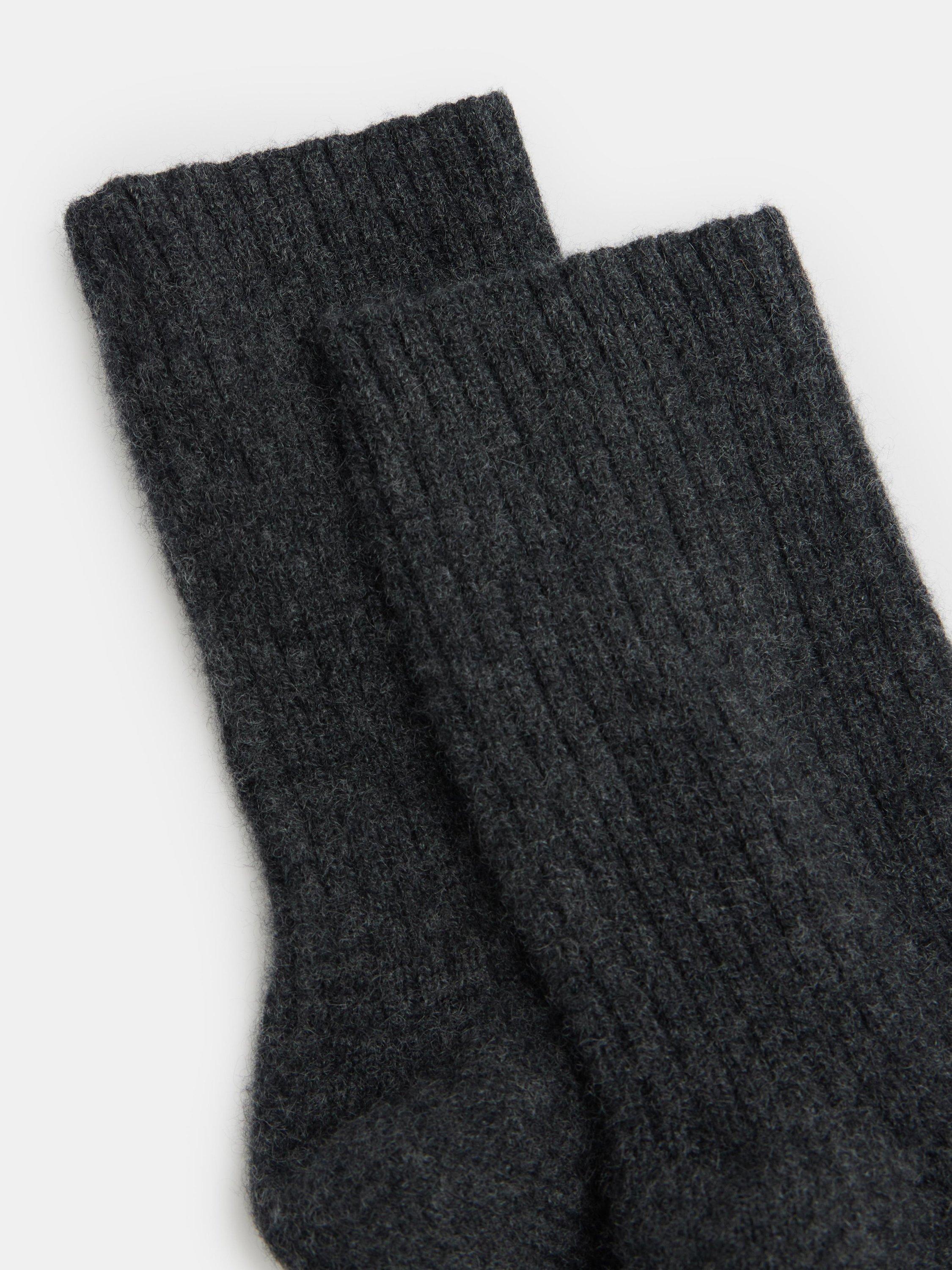 Product image 3 of 4, which shows HUSH Cashmere Rich Socks, Charcoal Grey Marl