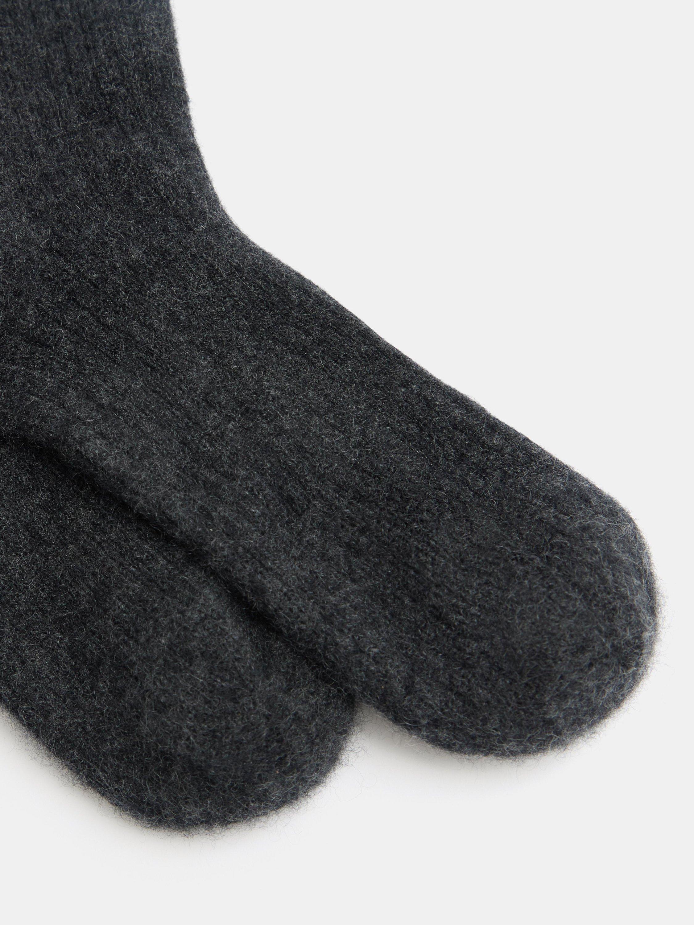 Product image 4 of 4, which shows HUSH Cashmere Rich Socks, Charcoal Grey Marl