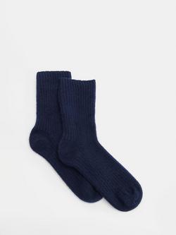 HUSH Cashmere Rich Socks, Midnight Navy