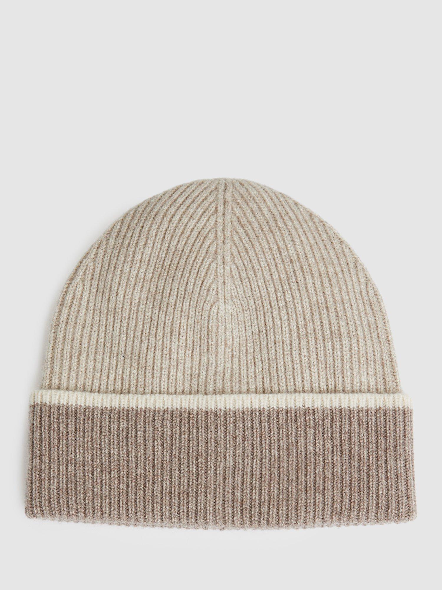 Product image 1 of 4, which shows Reiss Filipa Wool Blend Beanie, Taupe