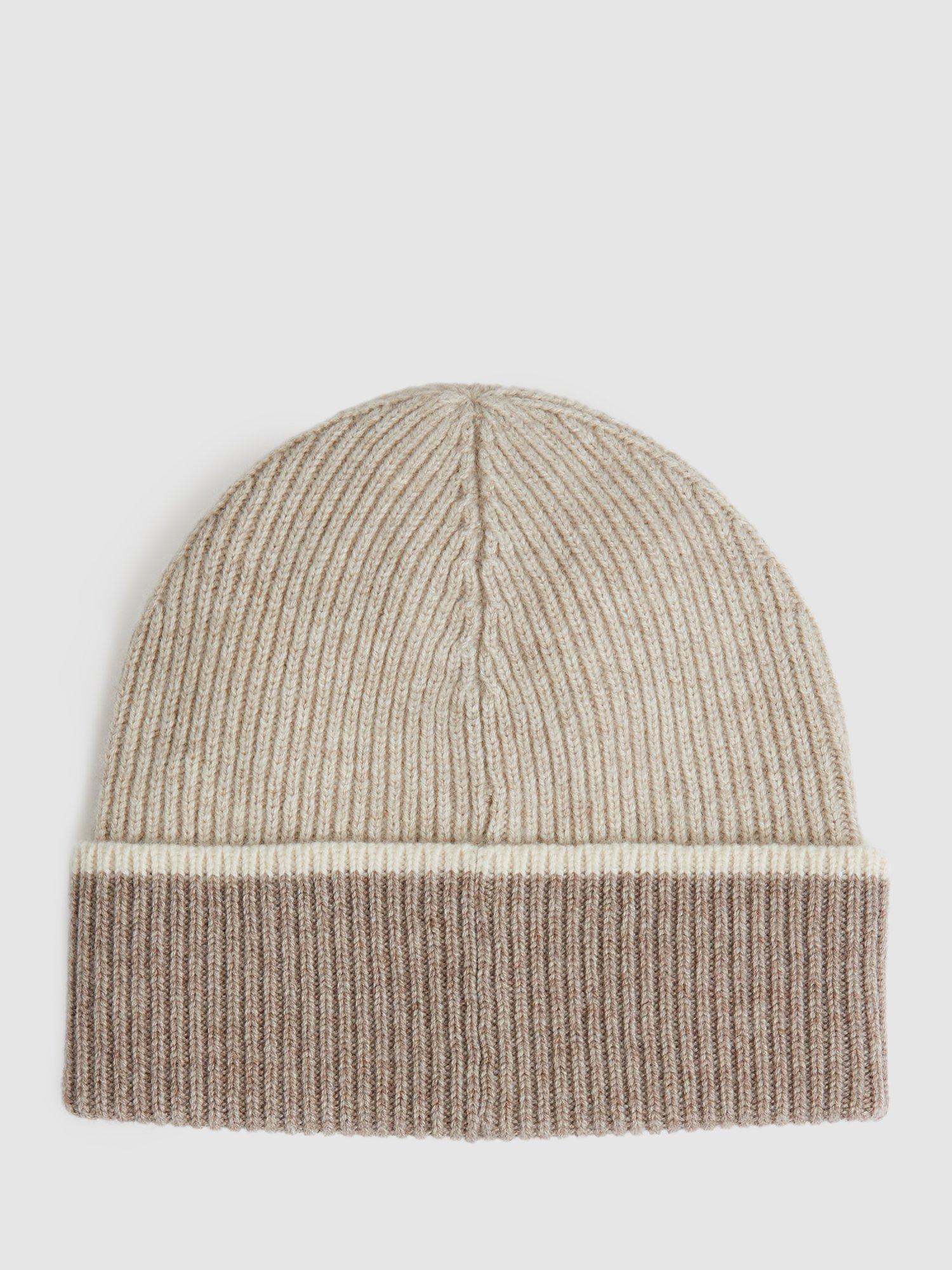 Product image 4 of 4, which shows Reiss Filipa Wool Blend Beanie, Taupe