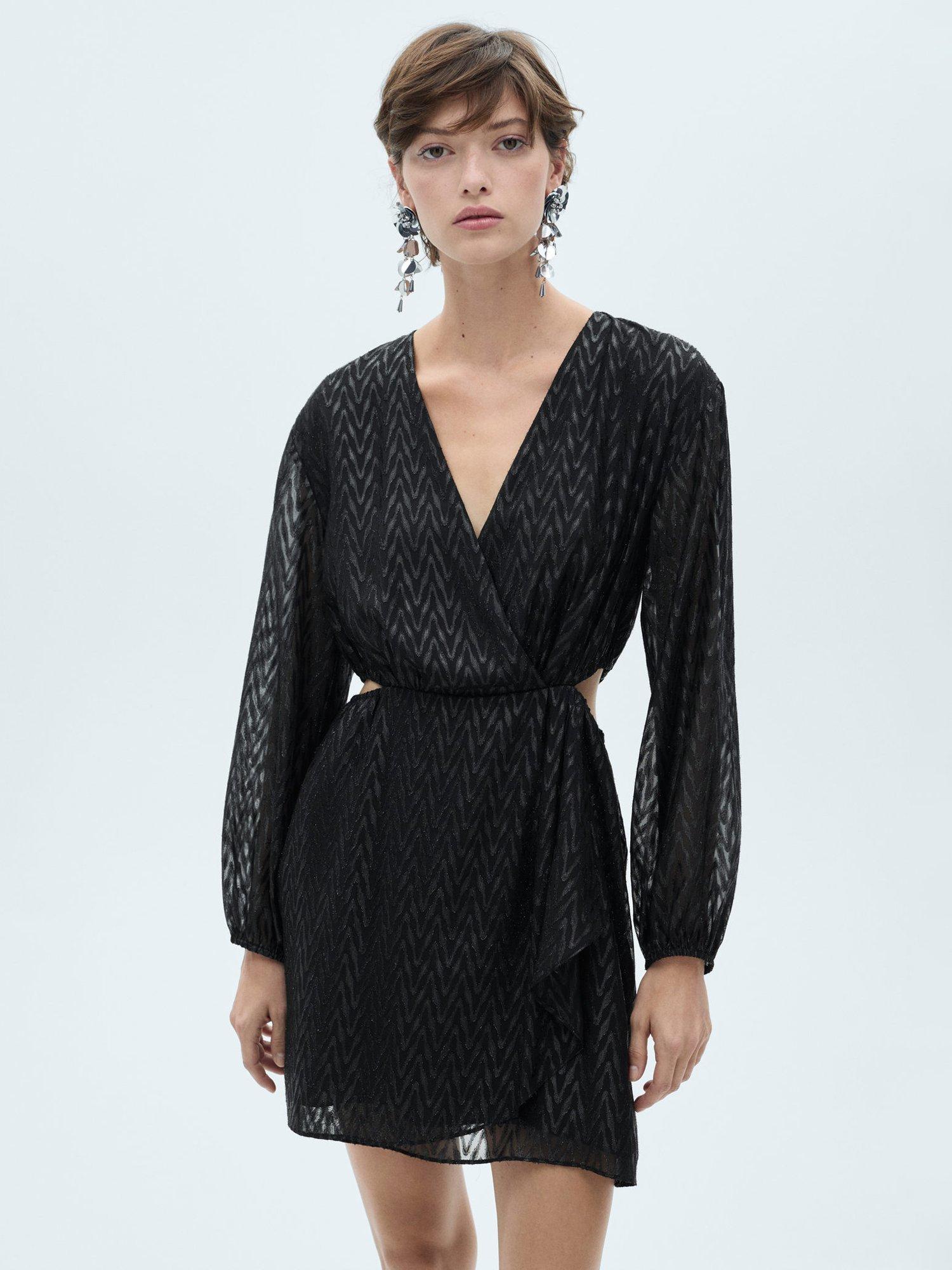 Mango Lucky Cut Out Mini Dress, Black