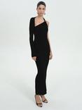 Mango Napoli One Sleeve Bodycon Maxi Dress, Black