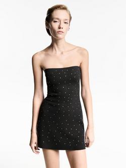 Mango Nix Rhinestone Mini Dress, Grey, Grey