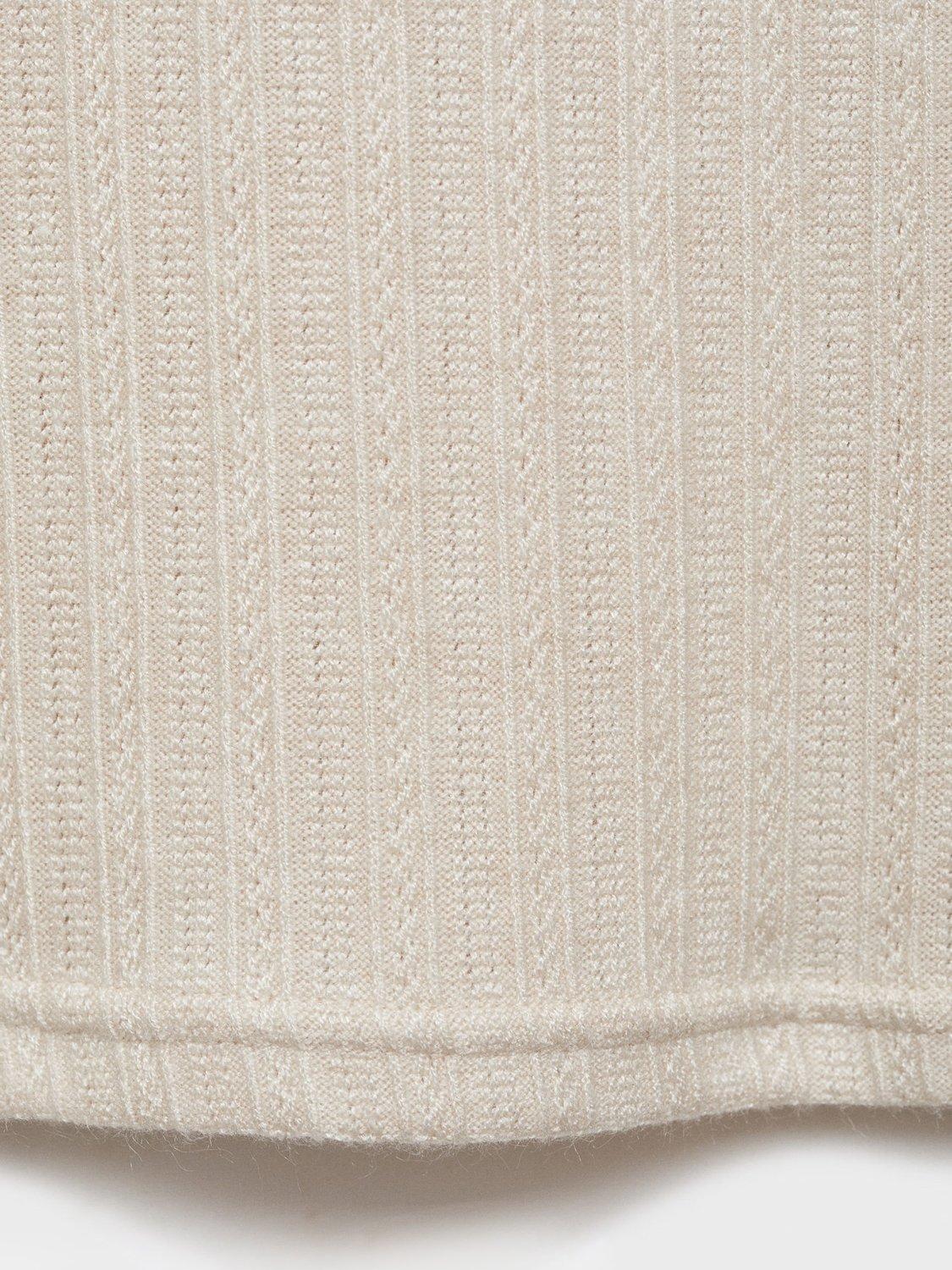 Product image 5 of 8, which shows Mango Boat Neck Long Sleeve Pointelle Top, Lt Pastel Grey, XL