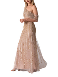 Raishma Ella Embellished Off Shoulder Maxi Gown, Nude