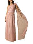 Raishma Florence Sequin Floral One Shoulder Maxi Gown, Pink