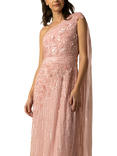 Raishma Florence Sequin Floral One Shoulder Maxi Gown, Pink