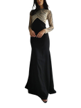 Raishma Rosalia Beaded Bodice Empire Line Maxi Gown, Black/Multi