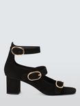 John Lewis Jersey Suede Triple Strap Block Heel Sandals