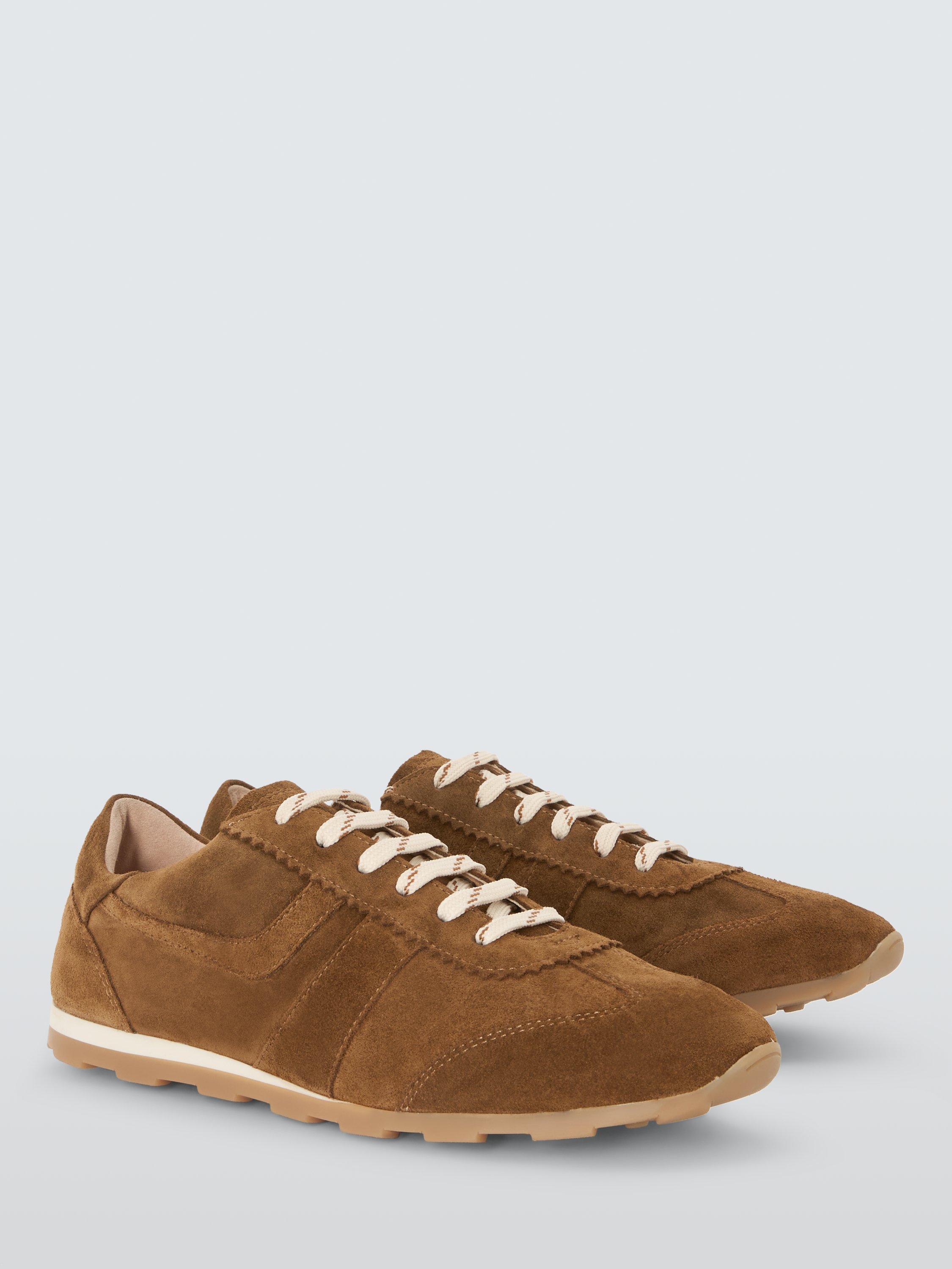 Product image 3 of 6, which shows John Lewis France Suede Sporty Runner Trainers, Tan, 3