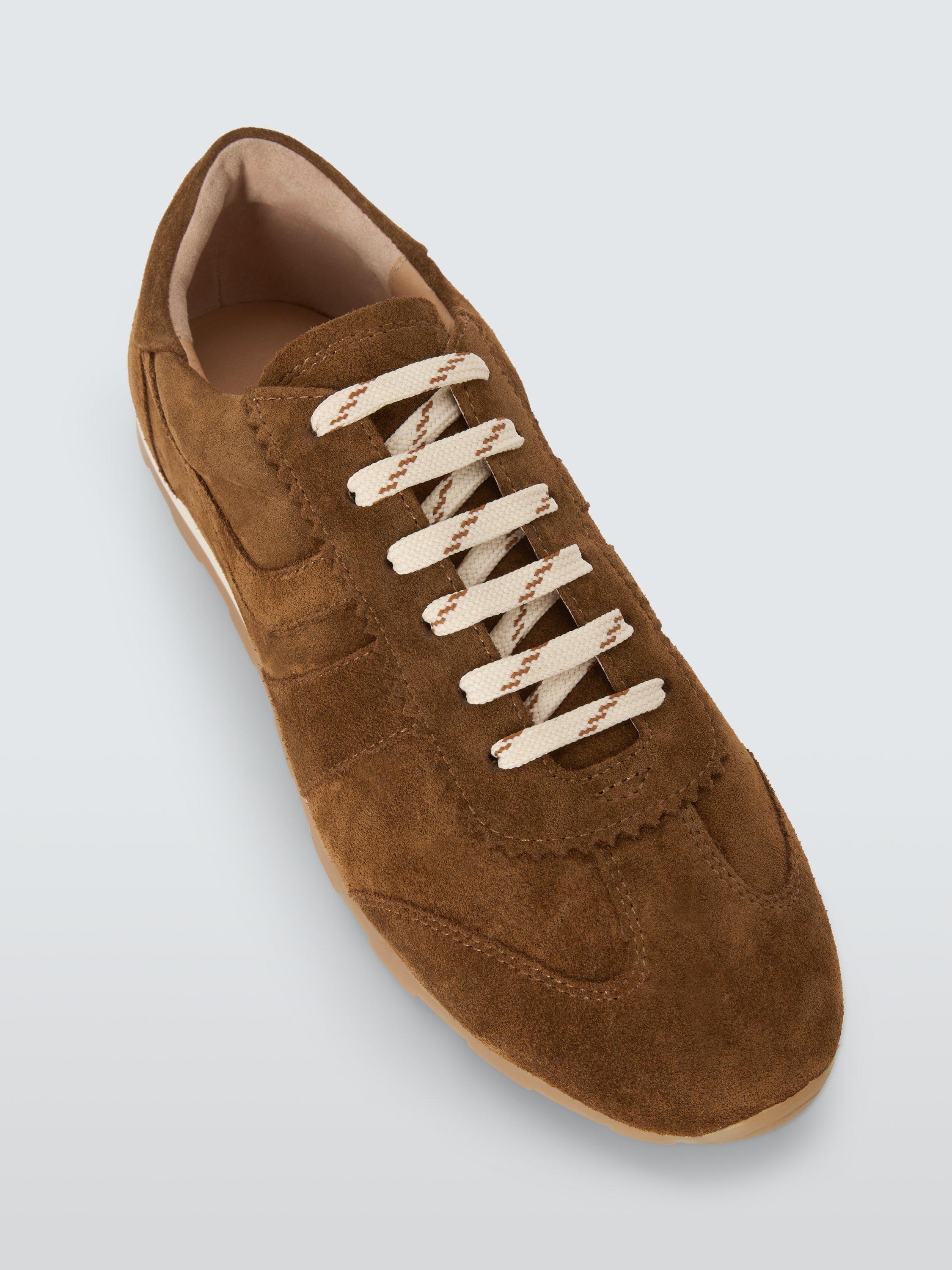Product image 5 of 6, which shows John Lewis France Suede Sporty Runner Trainers, Tan, 3