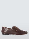 John Lewis Greek Leather Soft Boat Shoe Loafers, Chocolate