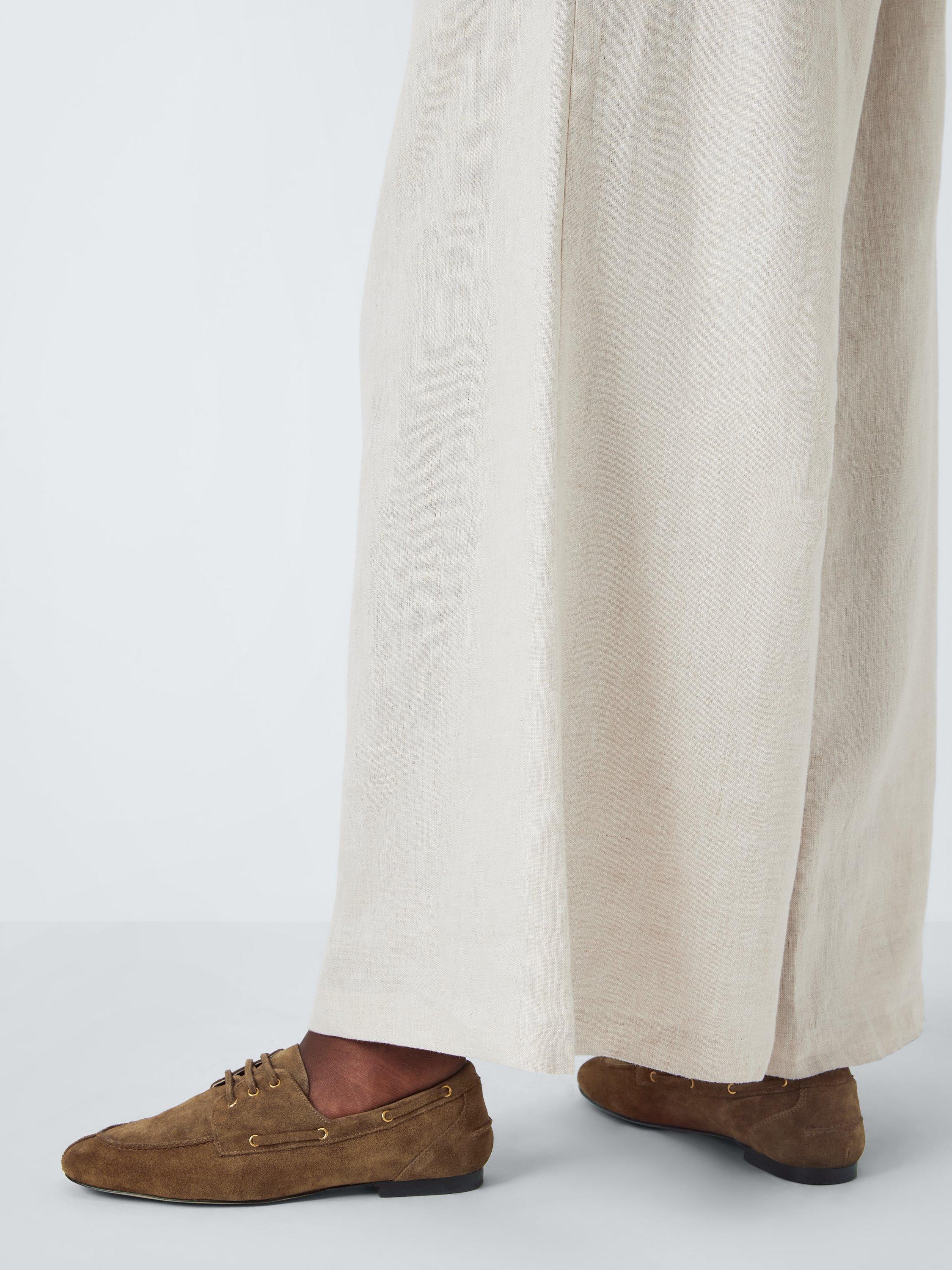 Product image 2 of 6, which shows John Lewis Greek Suede Soft Boat Shoe Loafers, Brown, 3