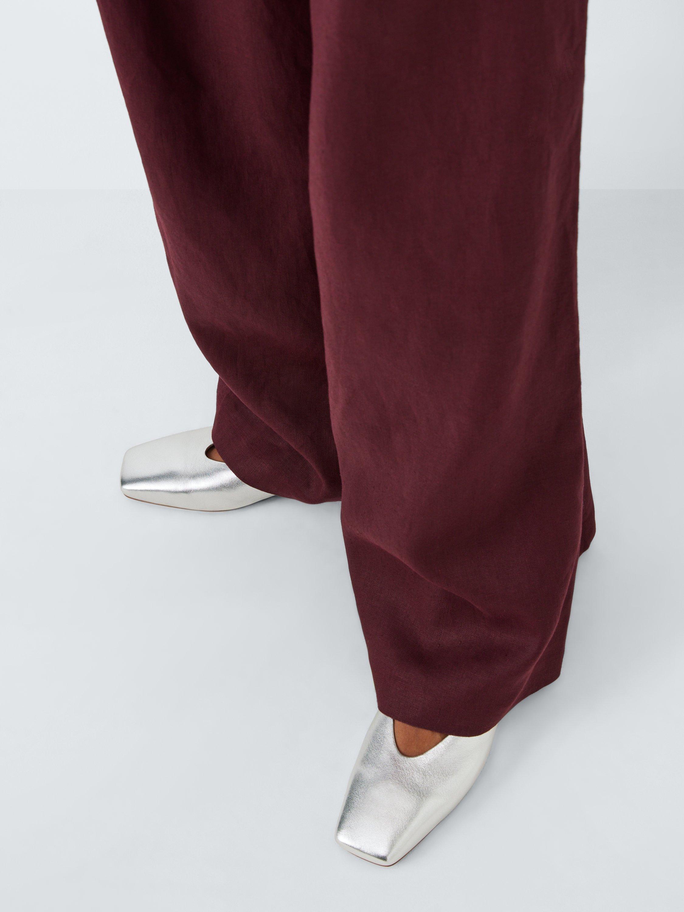 Product image 2 of 6, which shows John Lewis Antigua Leather Square Toe Ballerina Pumps, Silver, 5
