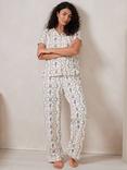 Chelsea Peers Seahorse Organic Cotton Rich Pyjama Set, Off White