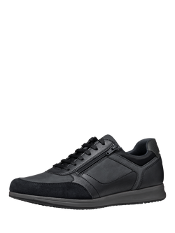 Geox Avery Nubuck Blend Trainers, Dark Navy - view 2, Dark Navy