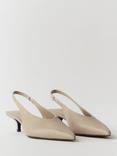 Mango Top Leather Kitten Heel Court Shoes, Nude