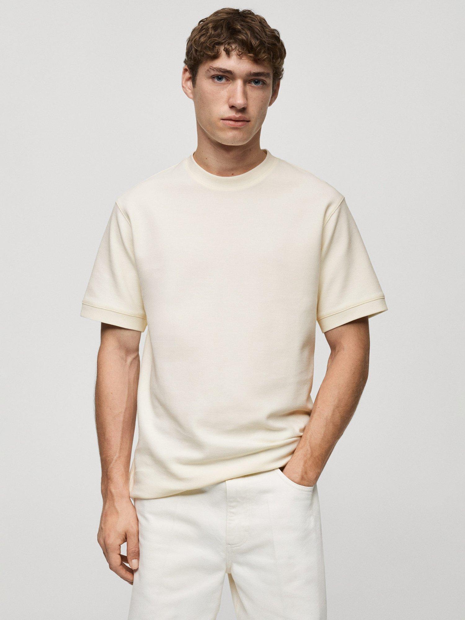 Mango Roland Regular Fit T-Shirt, Cream