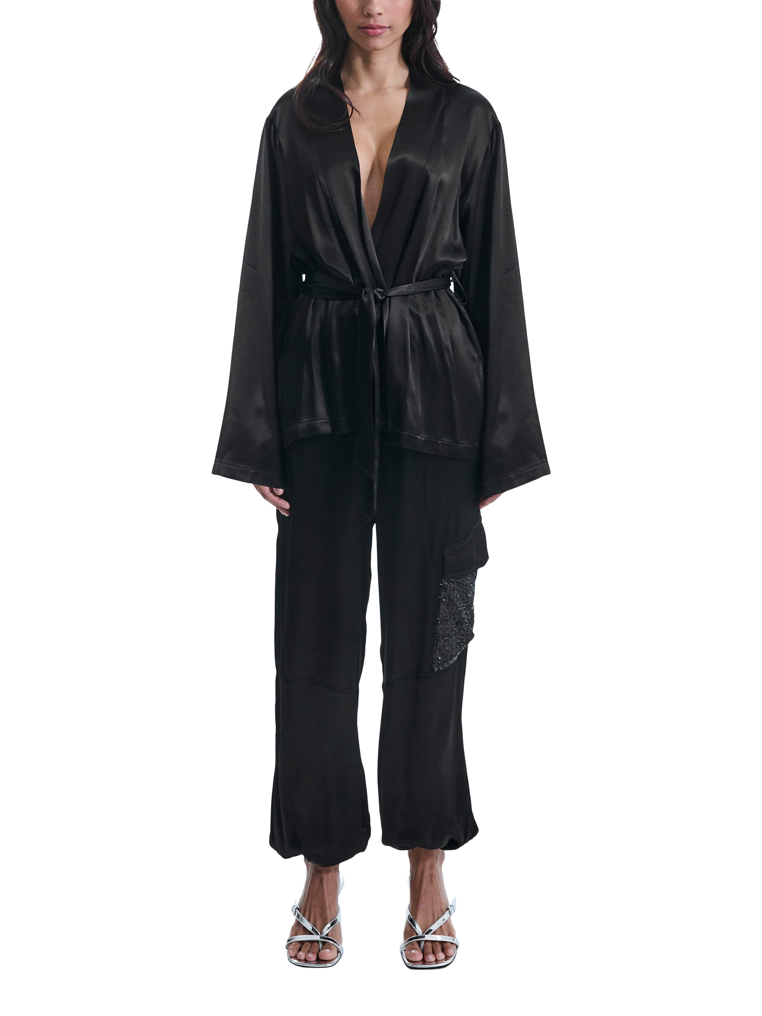 Product image 1 of 5, which shows James Lakeland Belted Tulle Jacket, Black, 8