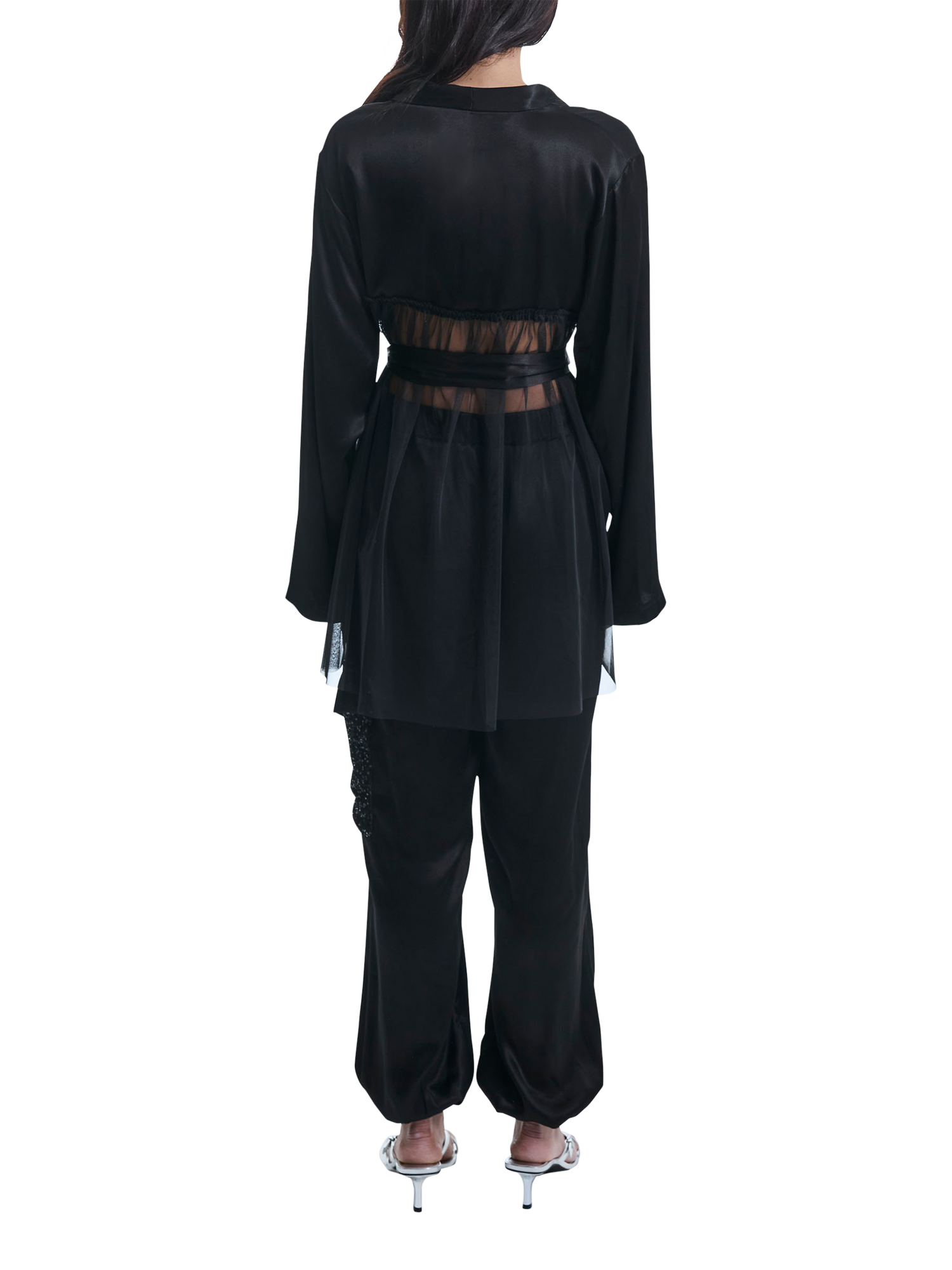 Product image 2 of 5, which shows James Lakeland Belted Tulle Jacket, Black, 8