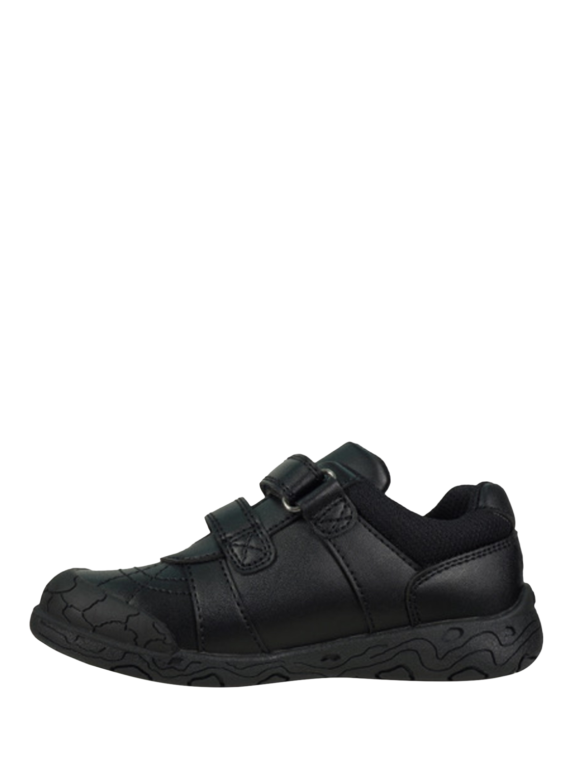 Product image 3 of 6, which shows ToeZone Kids' Rebel Dinosaur School Shoes, Black, 8 Jnr