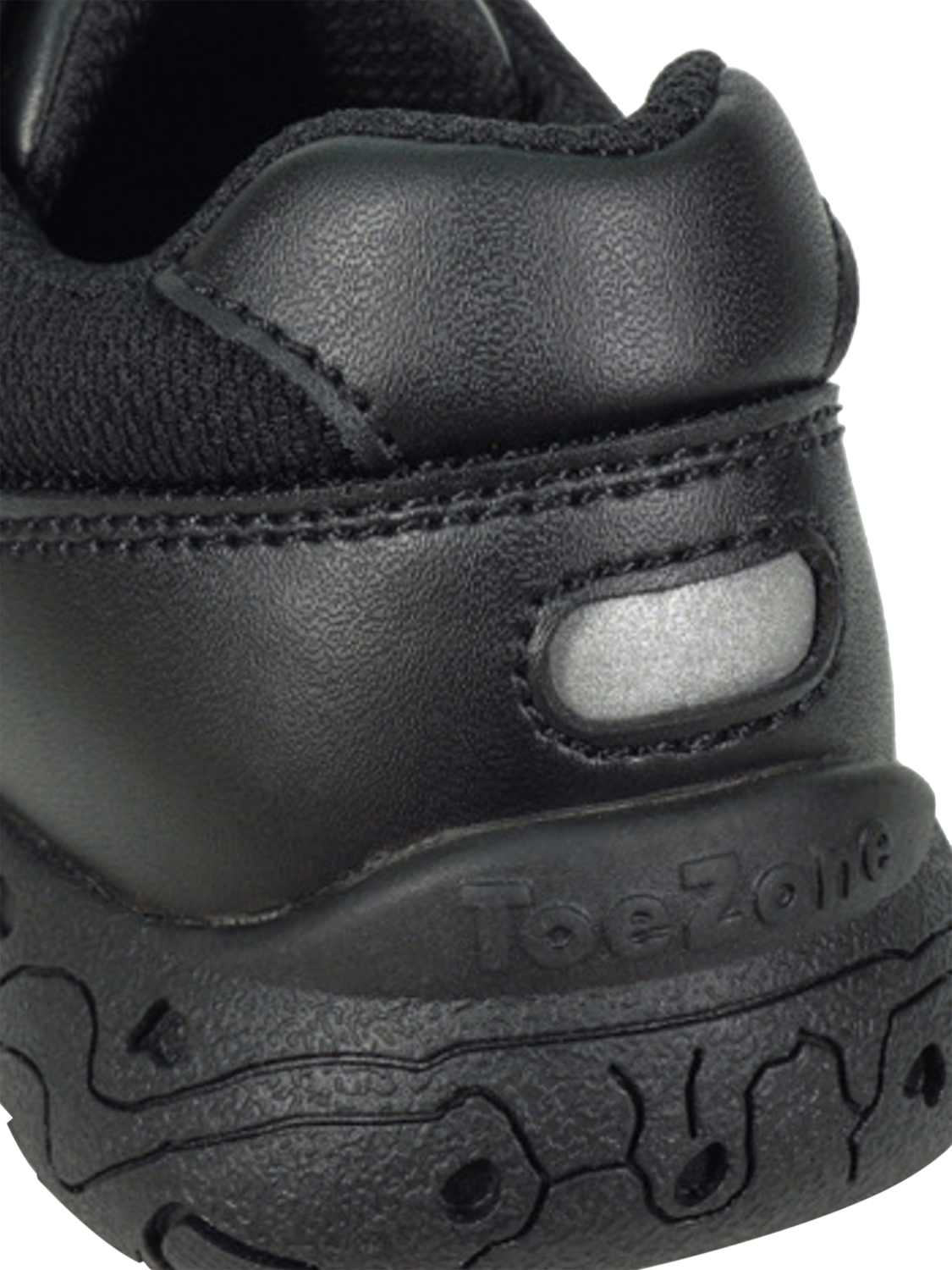 Product image 5 of 6, which shows ToeZone Kids' Rebel Dinosaur School Shoes, Black, 8 Jnr