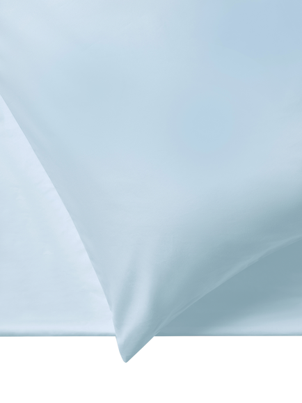 Jasper Conran London 300 Thread Count Organic Cotton Percale Flat Sheet - view 2, Pale Blue