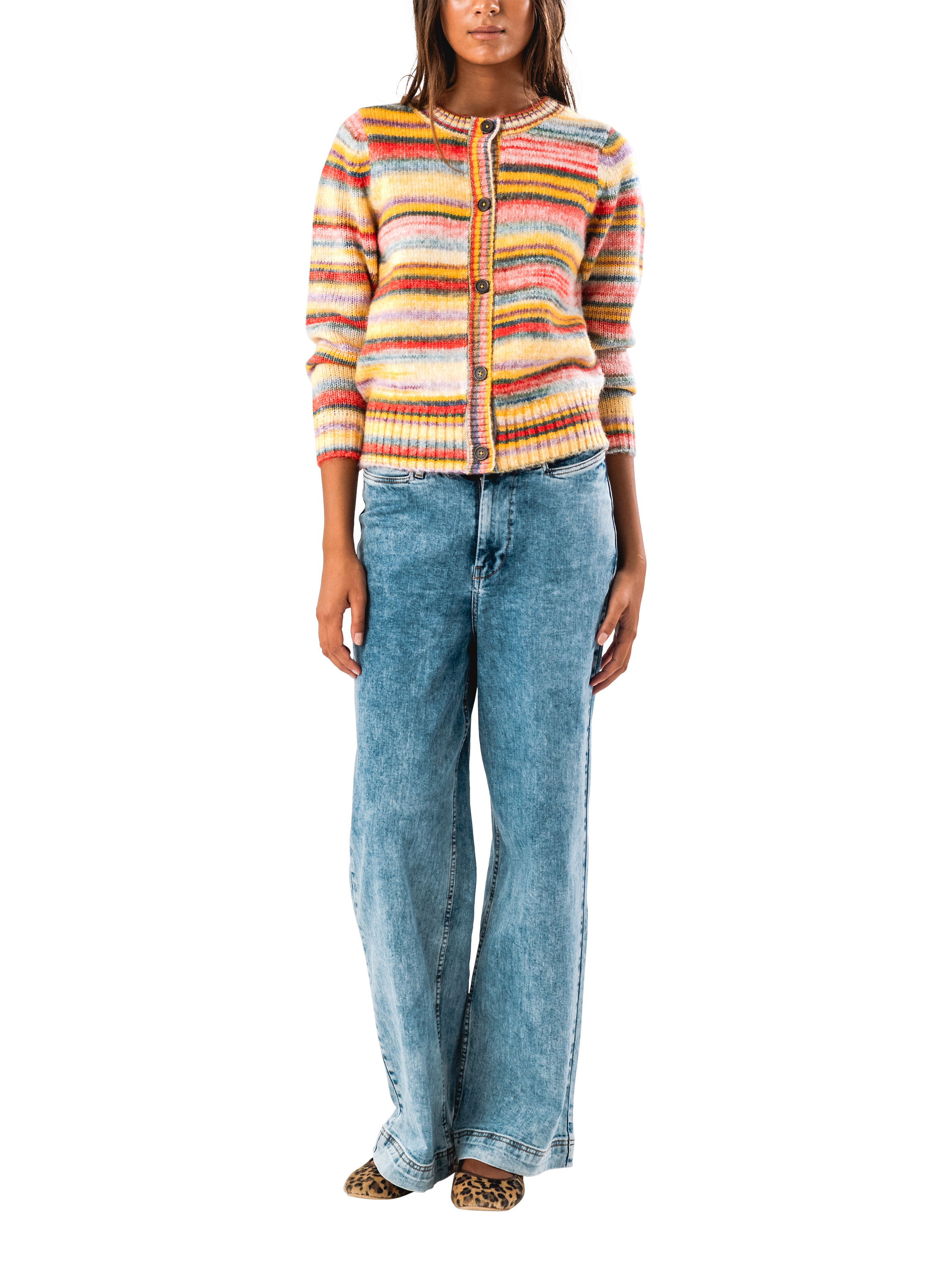 Lollys Laundry Mala Stripe Cardigan, Multi