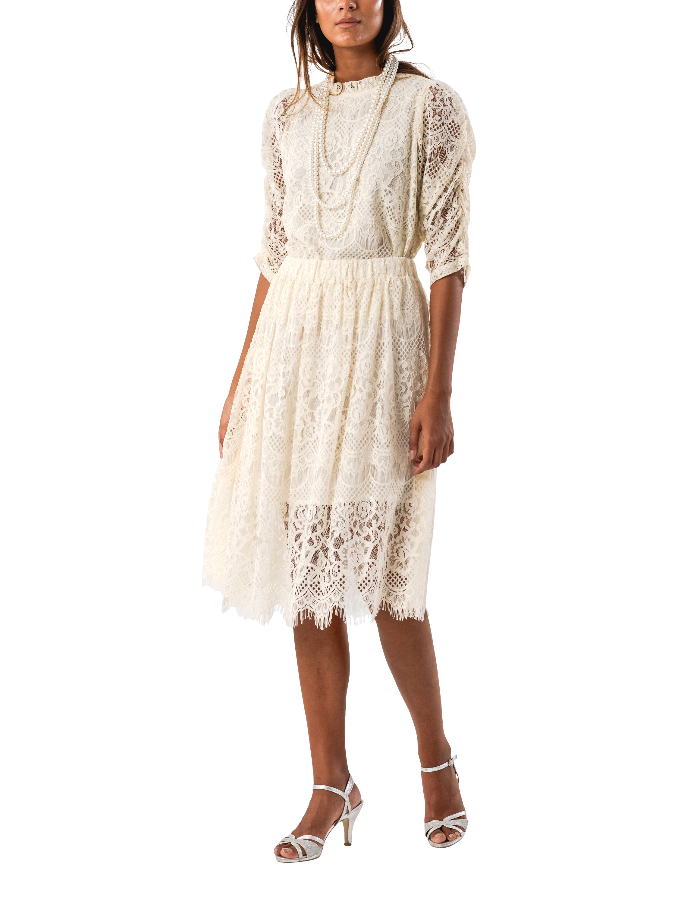 Lollys Laundry Lilou Lace Top, Cream