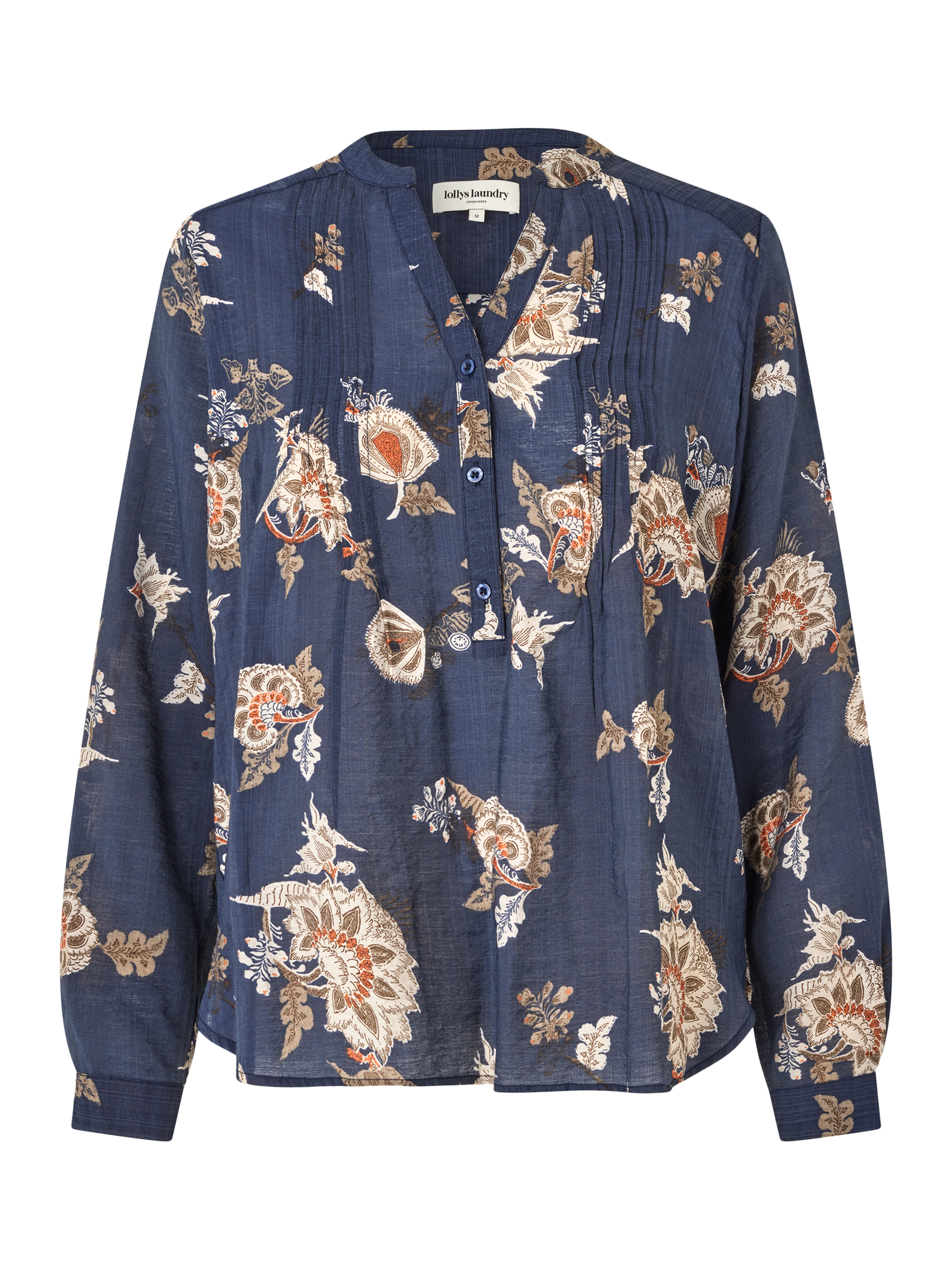 Lollys Laundry Helena Floral Shirt, Dark Blue/Multi