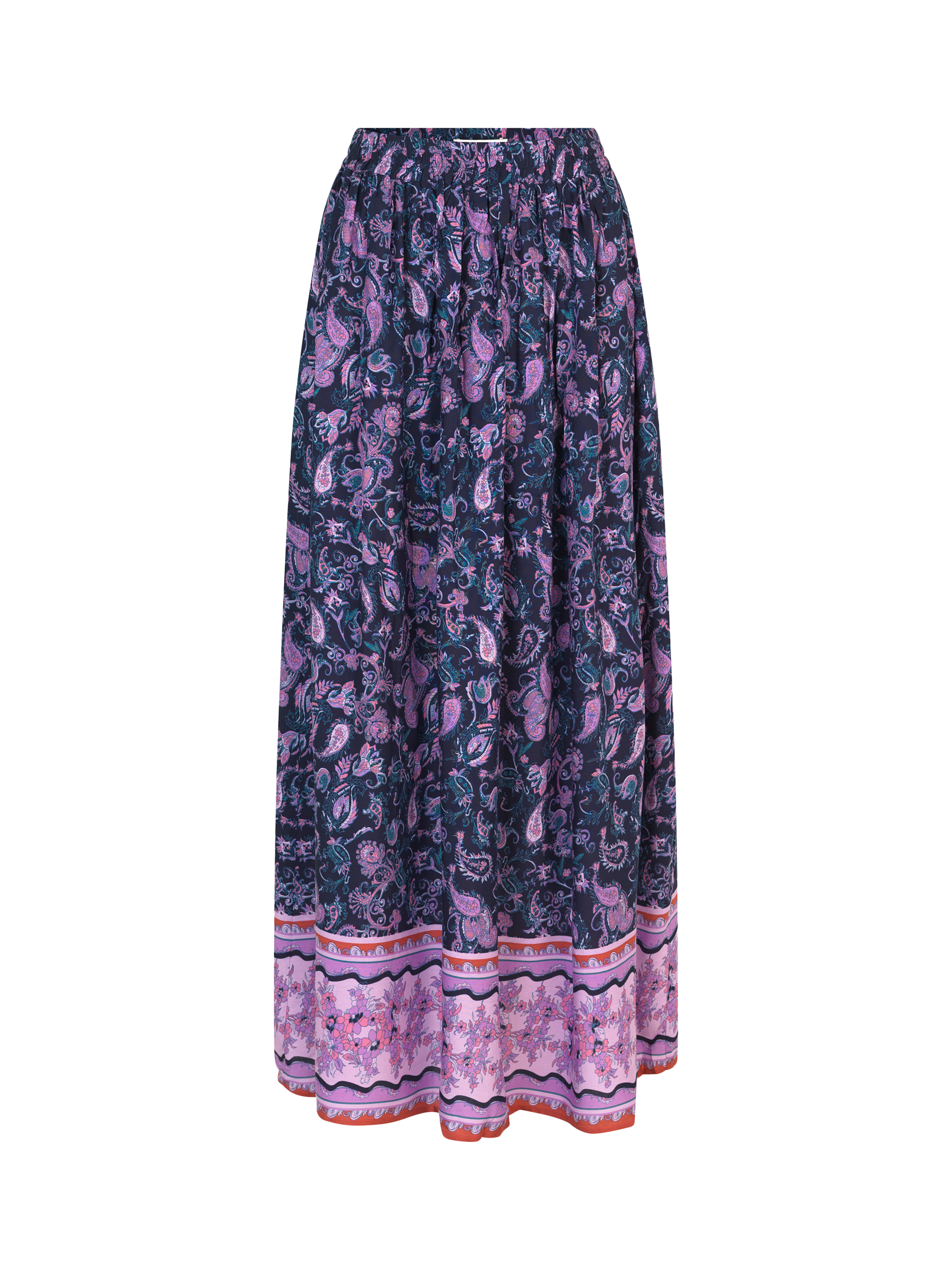 Product image 1 of 2, which shows Lollys Laundry Sunset Paisley Maxi Skirt, Purple/Multi, XS