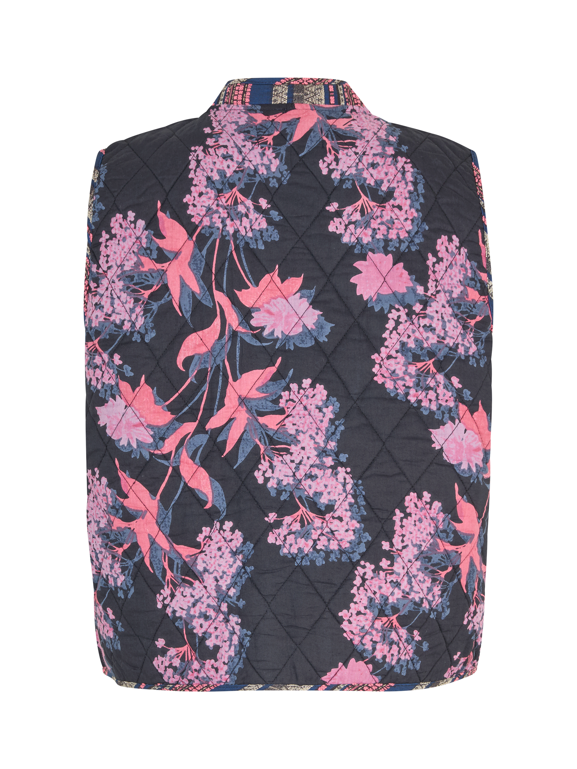 Product image 5 of 5, which shows Lollys Laundry Cairo Floral Padded Gilet, Black/Multi, XS